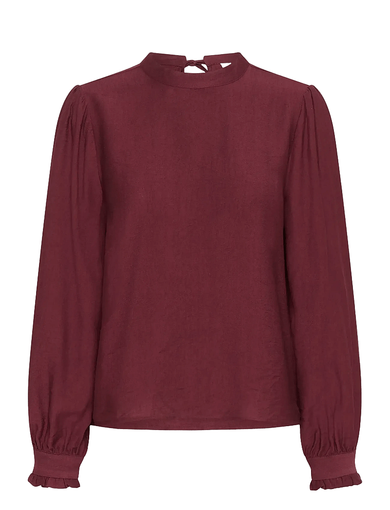 Kaffe - KArea Solid Blouse - långärmade blusar - zinfandel cc - 1