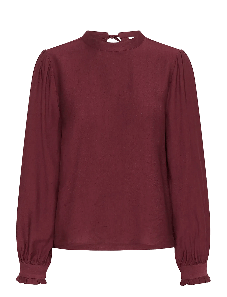 Kaffe - KArea Solid Blouse - langärmelige blusen - zinfandel cc - 1