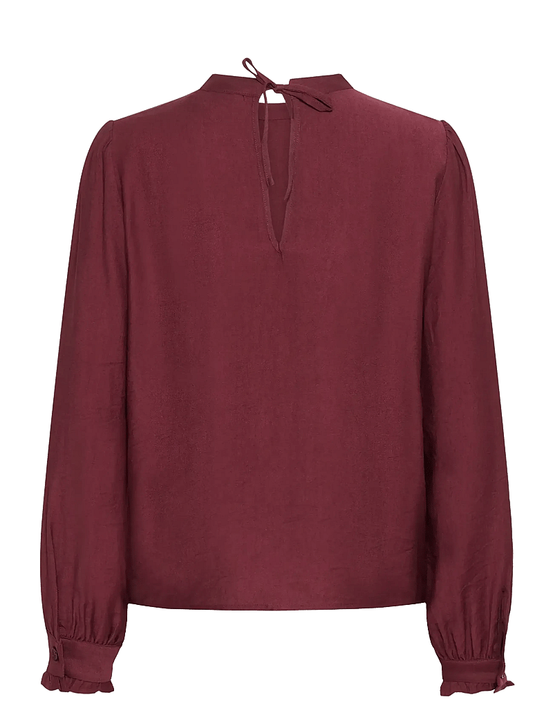 Kaffe - KArea Solid Blouse - långärmade blusar - zinfandel cc - 2