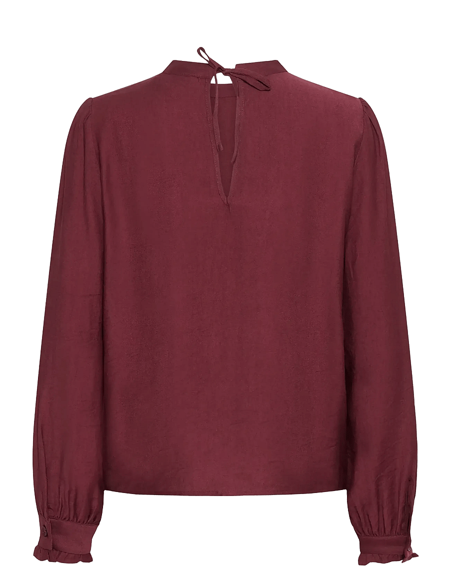 Kaffe - KArea Solid Blouse - langärmelige blusen - zinfandel cc - 2