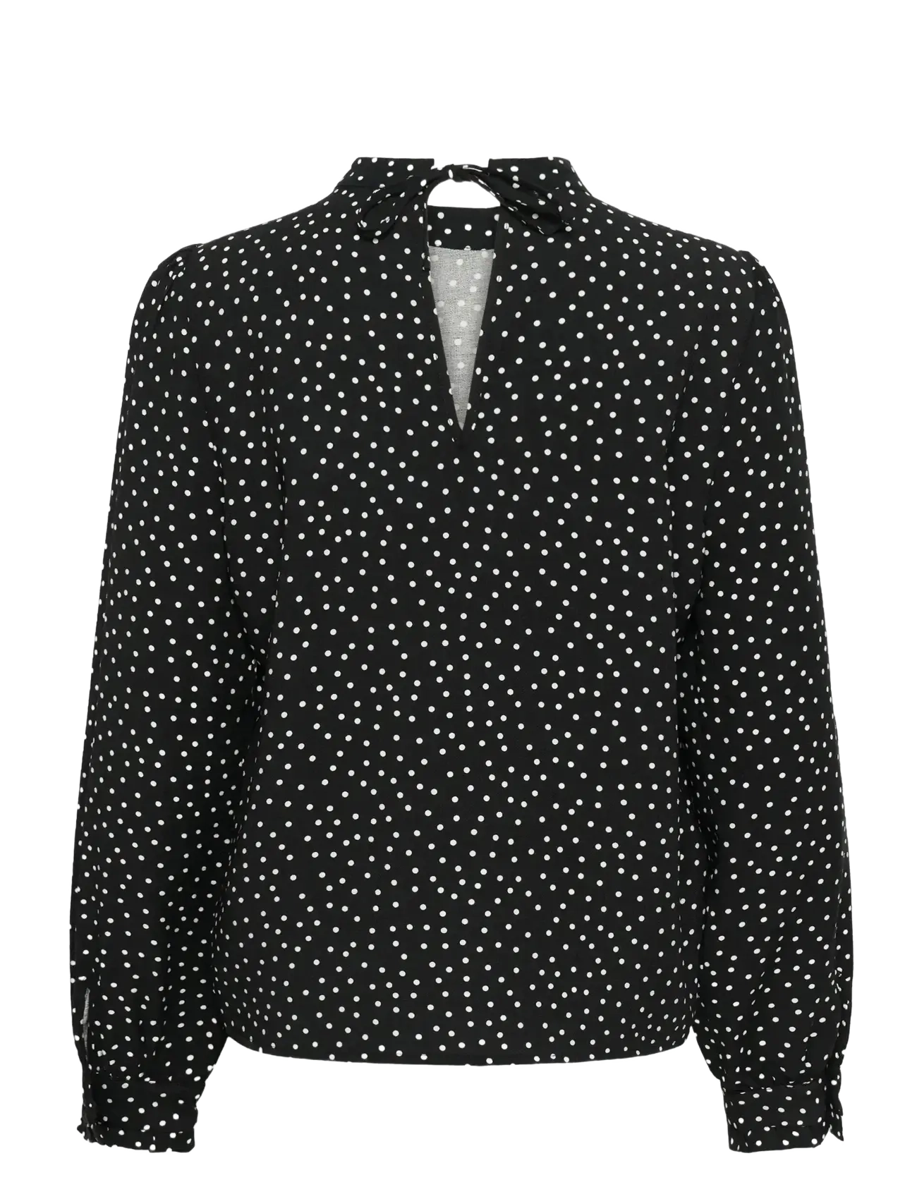 Kaffe - KArea Printed Blouse - långärmade blusar - black w. chalk dot - 2