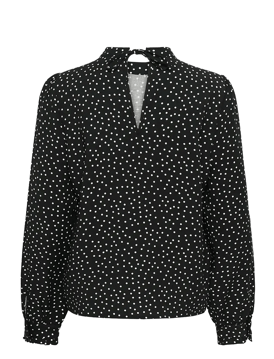 Kaffe - KArea Printed Blouse - langärmelige blusen - black w. chalk dot - 2