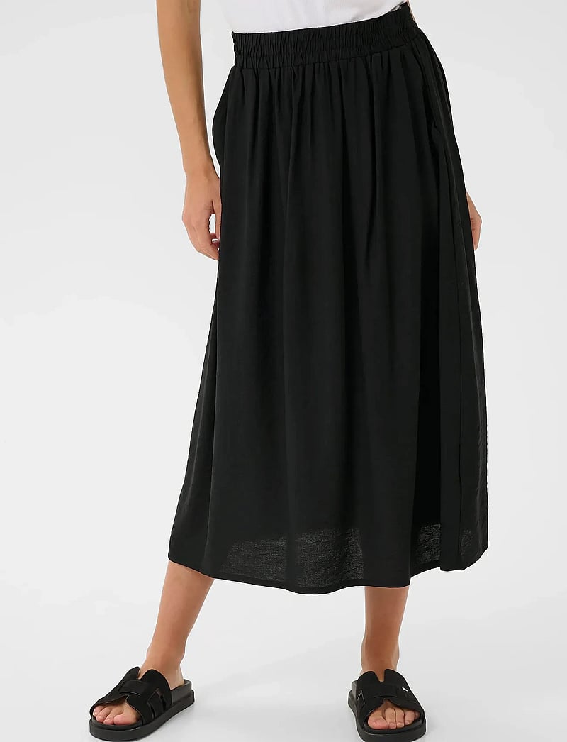Kaffe - KArea Solid Skirt - midi nederdele - black deep cc - 0