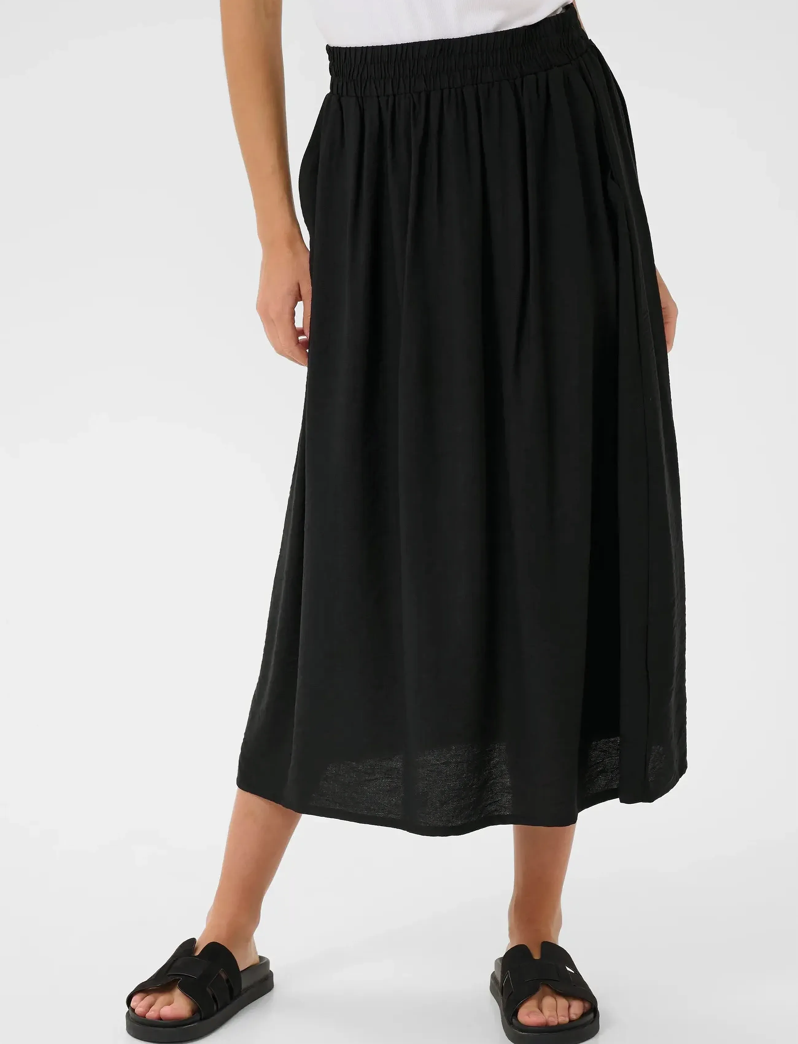 Kaffe KArea Solid Skirt - Röcke - BLACK DEEP CC / black