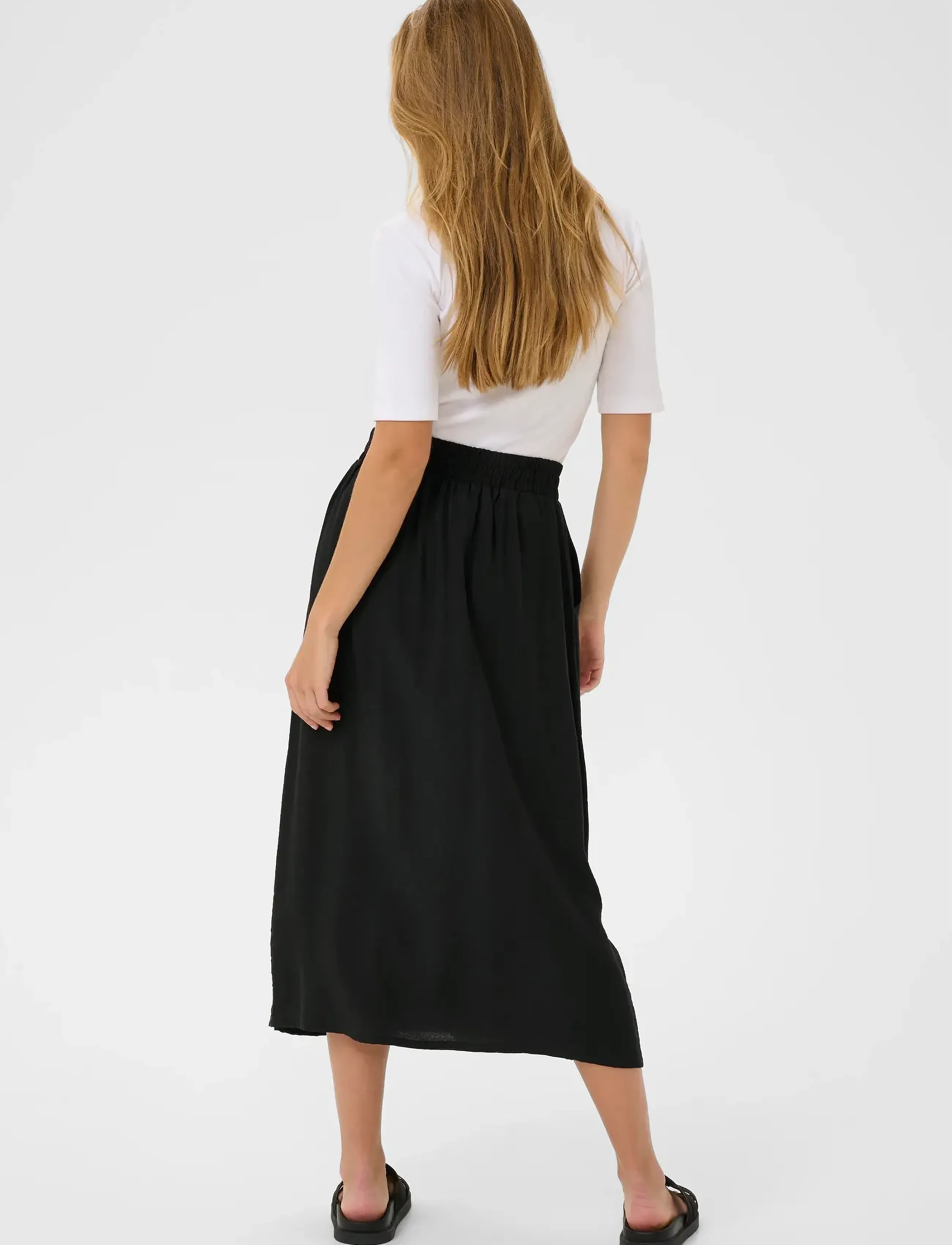 Kaffe - KArea Solid Skirt - midi skirts - black deep cc - 4