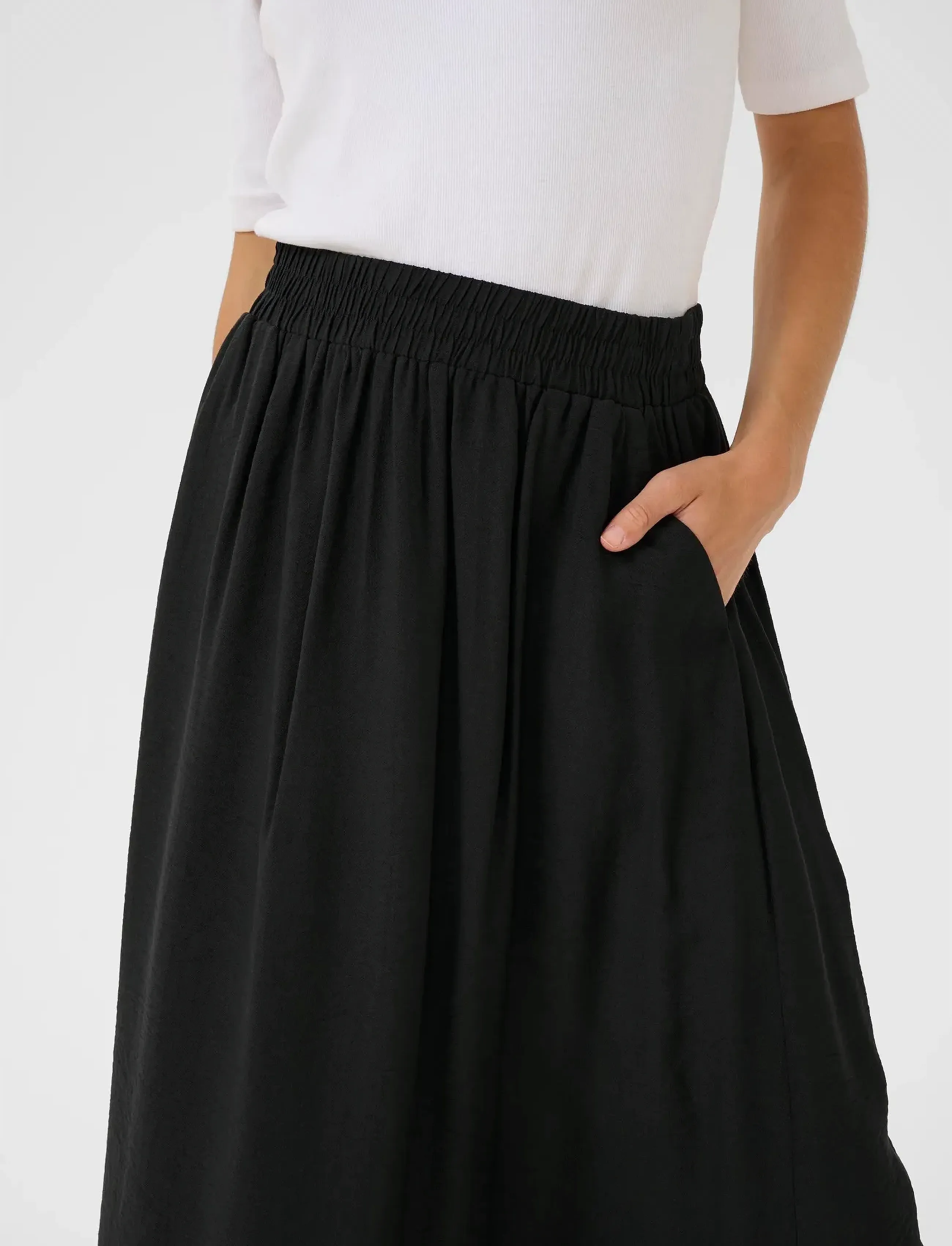 Kaffe - KArea Solid Skirt - midi skirts - black deep cc - 5