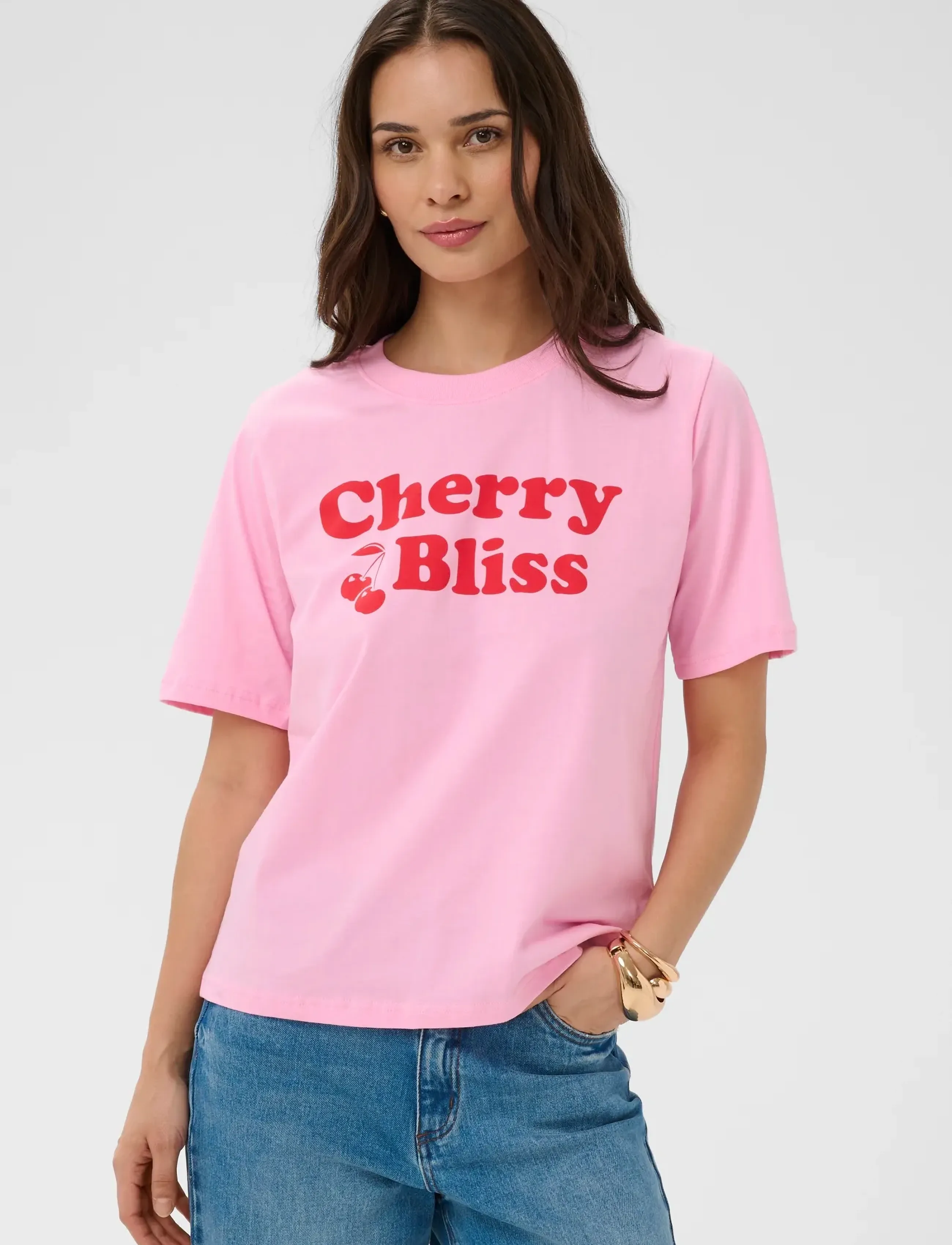 Kaffe KAcherie T-Shirt - T-shirts & Toppe - PINK FROSTING / pink/rose