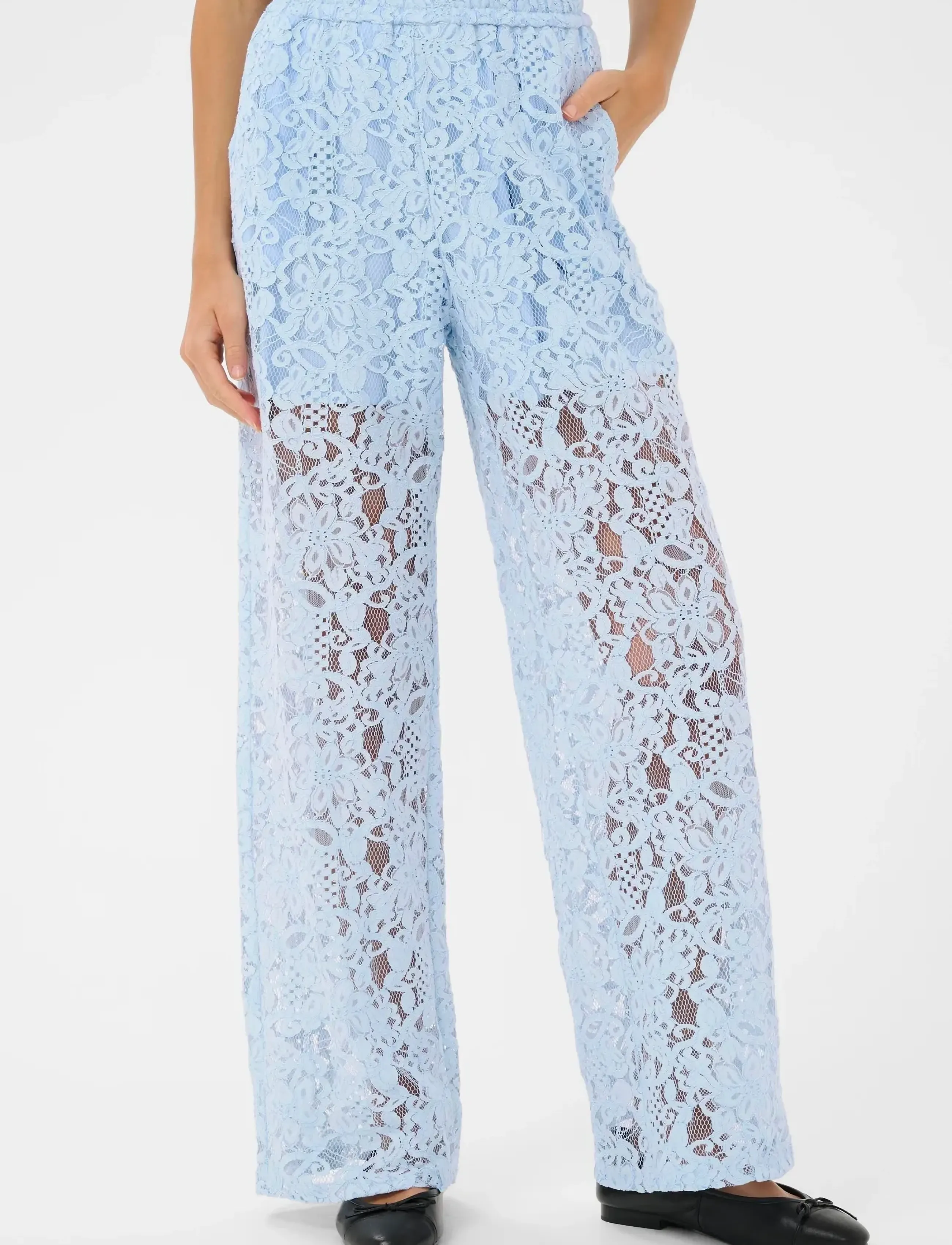 Kaffe Kalacy Pants, Kvinder, Blonde Vide Ben Bukser, Blå, Str: 46