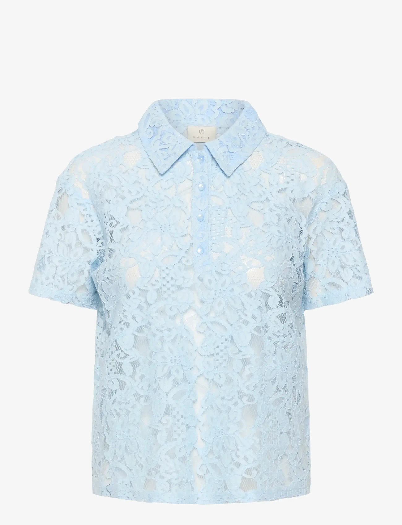 Kaffe - KAlacy Polo Blouse - kortærmede bluser - nantucket breeze - 1