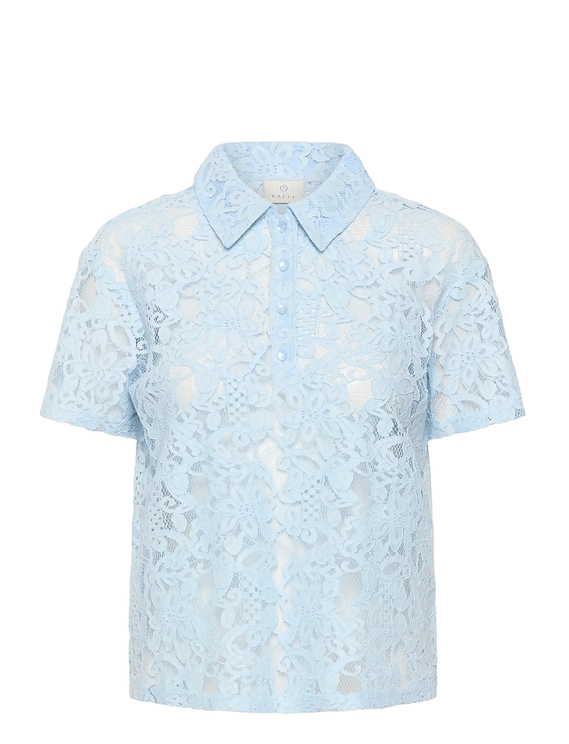 Kaffe - KAlacy Polo Blouse - kortærmede bluser - nantucket breeze - 1