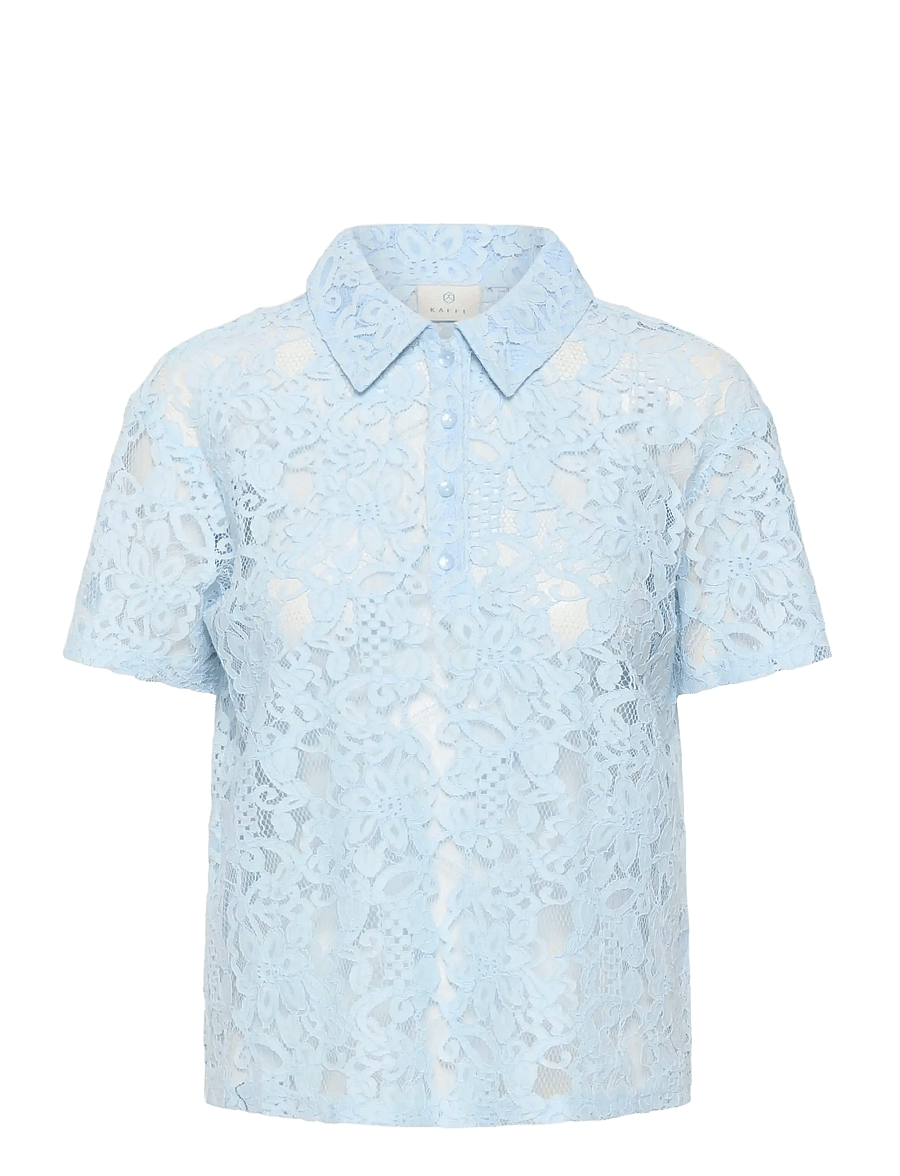 Kaffe - KAlacy Polo Blouse - kurzärmelige blusen - nantucket breeze - 1