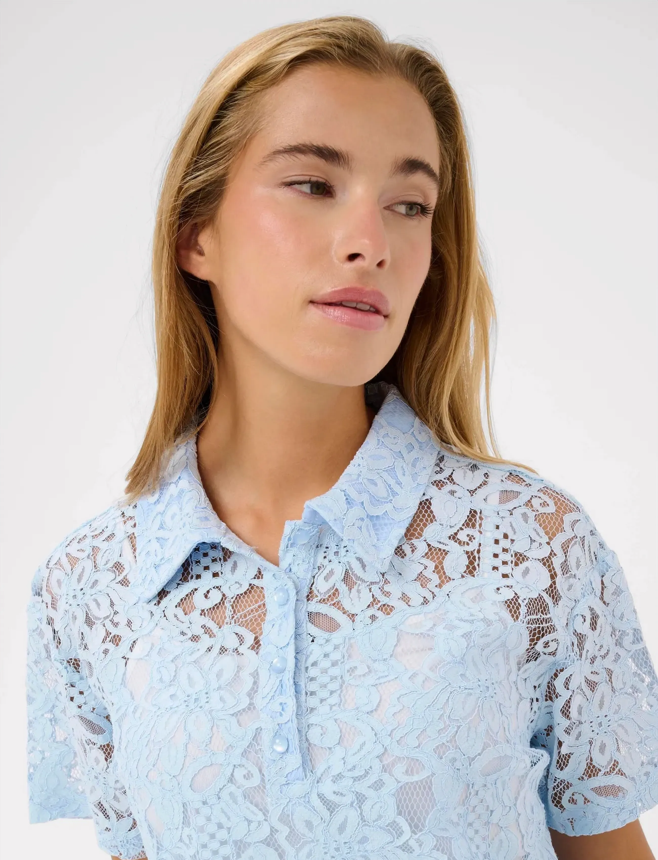 Kaffe - KAlacy Polo Blouse - lühikeste varrukatega pluusid - nantucket breeze - 5
