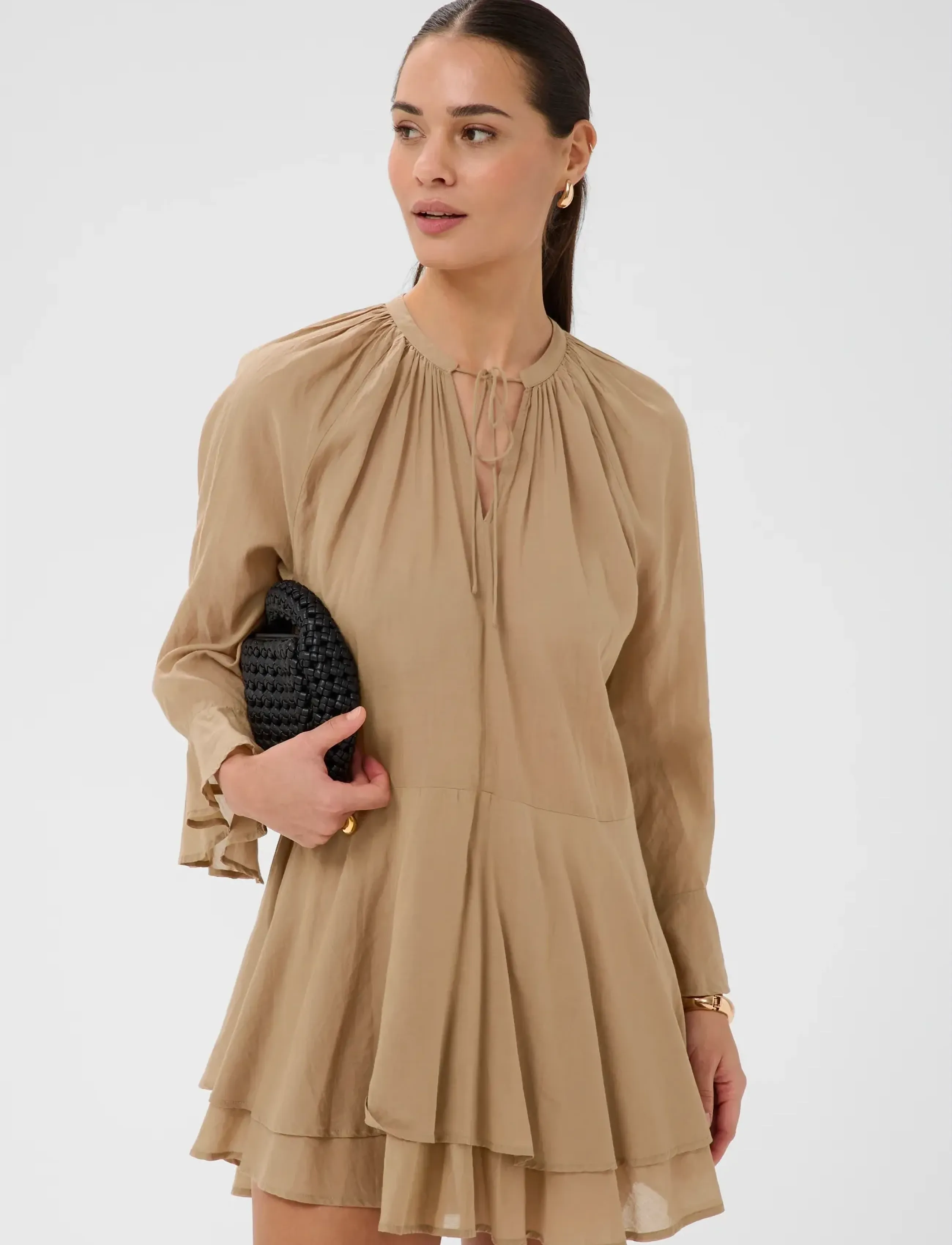 Kaffe Kaflora Dress, 40, Brown, Kjoler > Kort Kjole, Dame