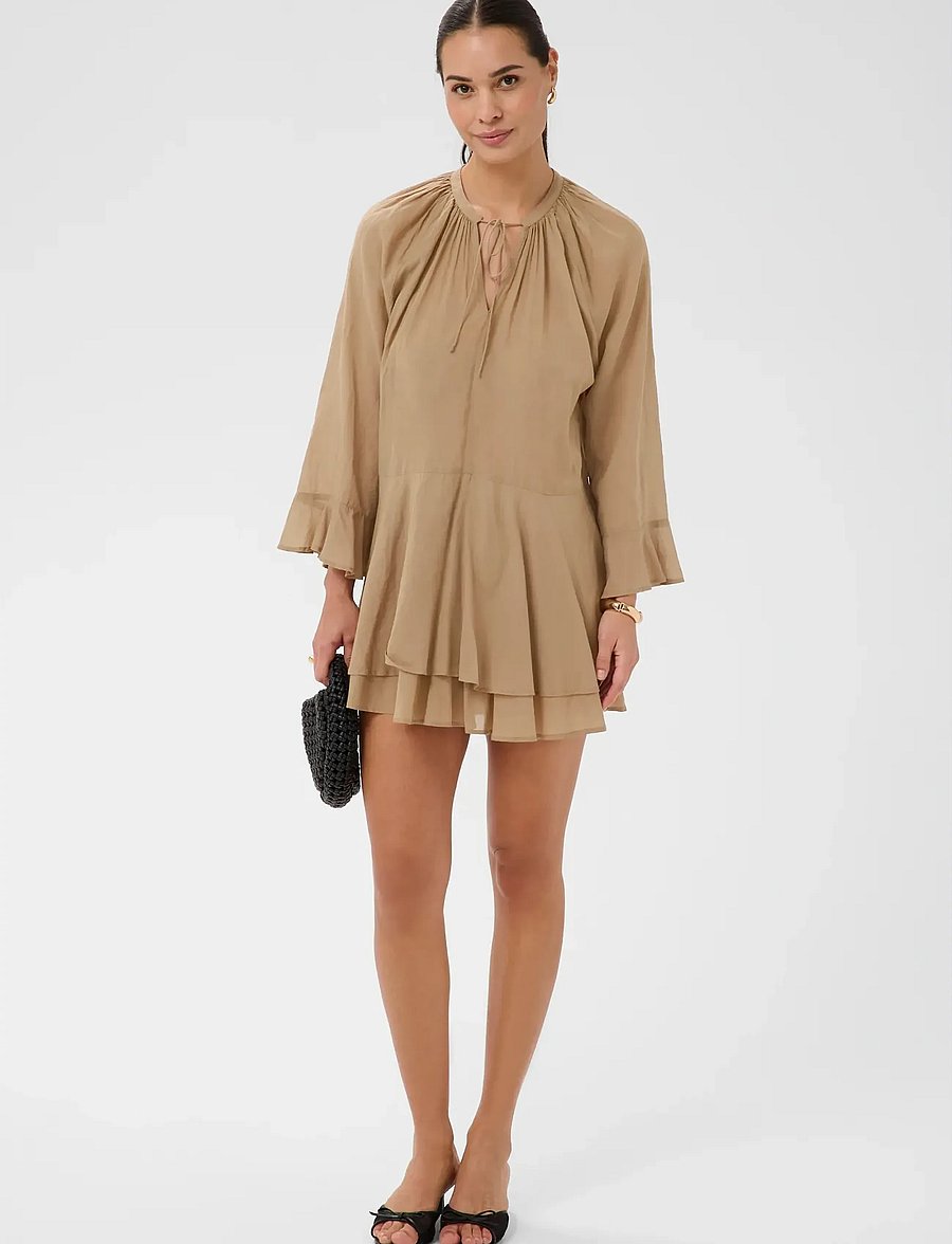 Kaffe - KAflora dress - summer dresses - petrified oak - 3