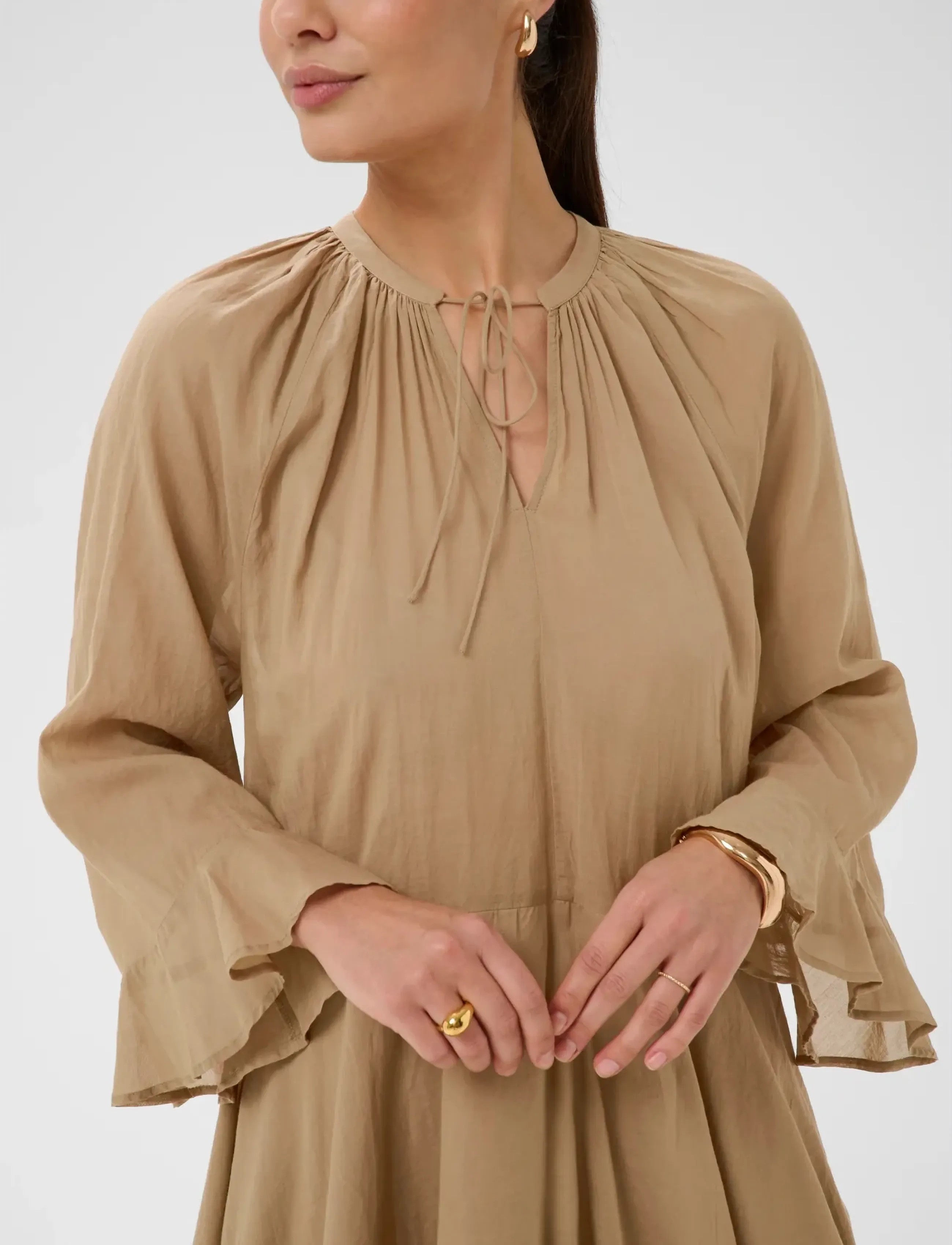 Kaffe - KAflora dress - summer dresses - petrified oak - 5