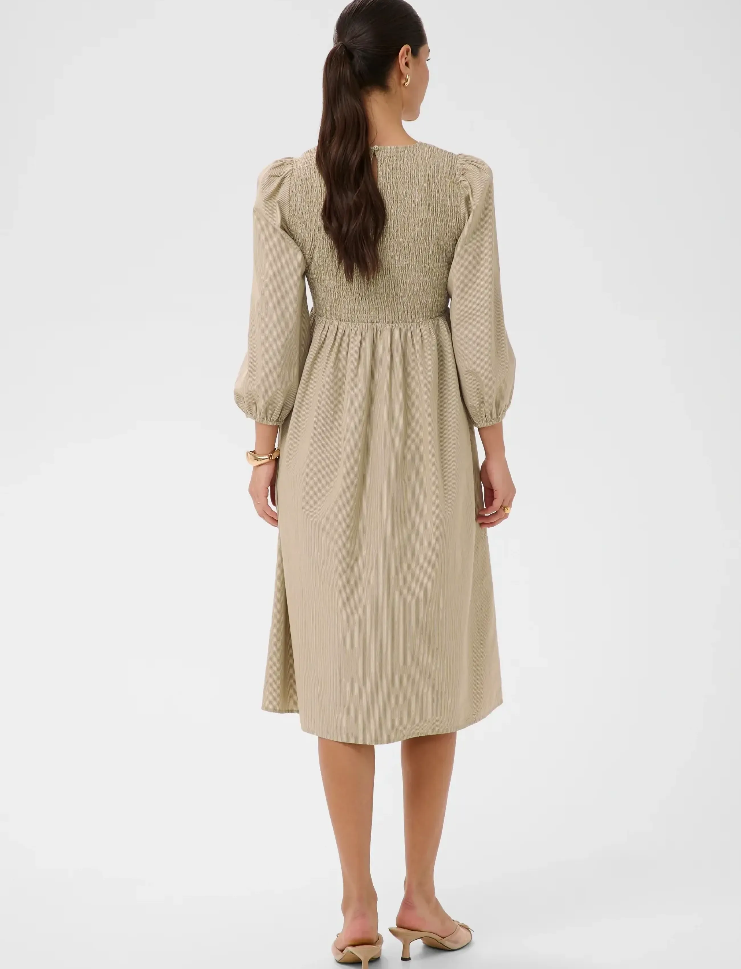 Kaffe - KAmona Smock Dress - suvekleidid - chalk oak stripe - 3