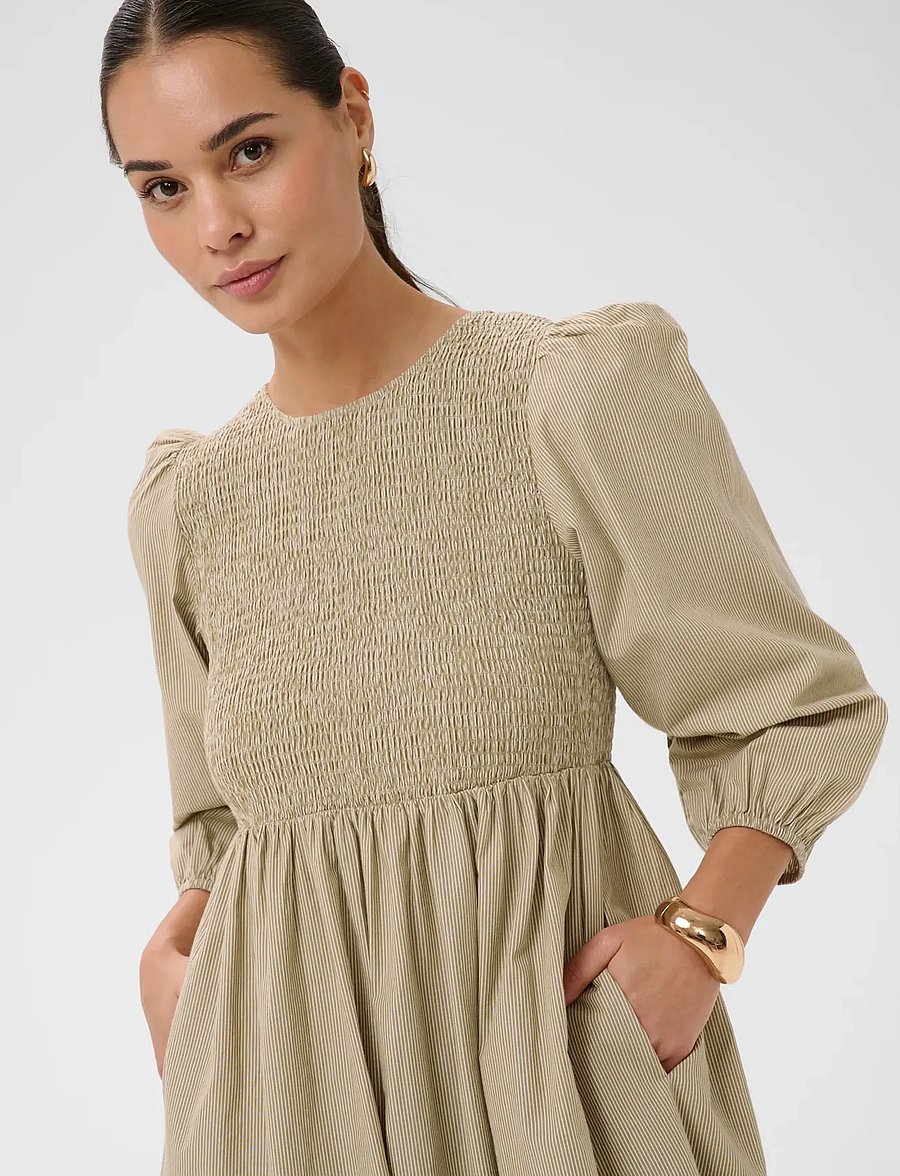 Kaffe - KAmona Smock Dress - sommerkleider - chalk oak stripe - 4