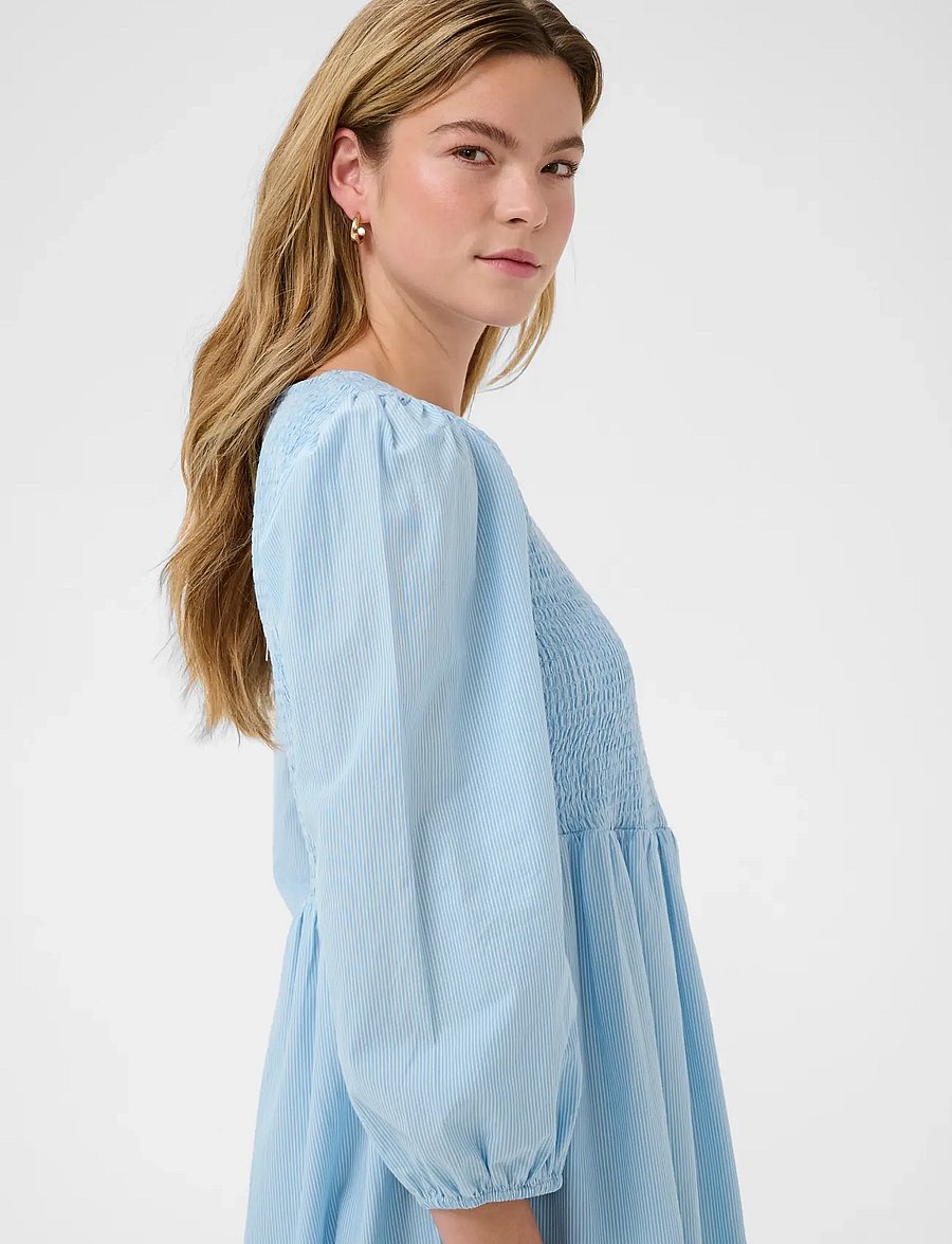 Kaffe - KAmona Smock Dress - sommerkleider - white blue stripe - 4
