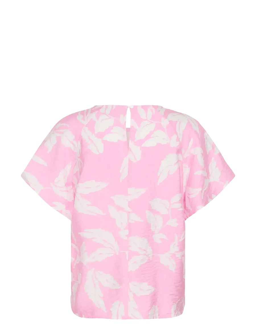 Kaffe - KAmarlo Blouse - kurzärmelige blusen - pink frosting chalk leafs - 2