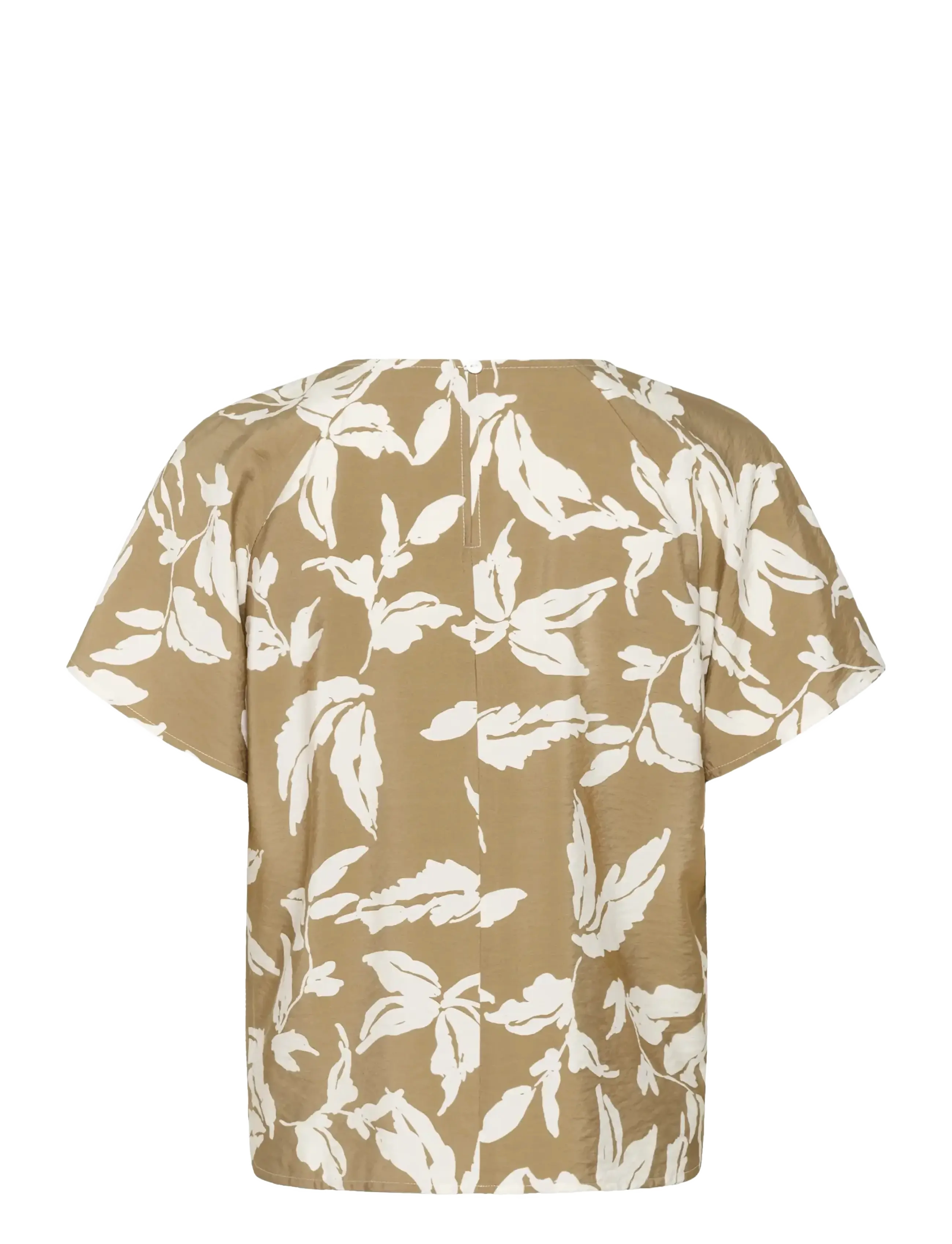 Kaffe - KAmarlo Blouse - lühikeste varrukatega pluusid - oak chalk leaves - 2