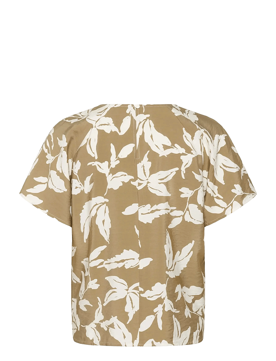 Kaffe - KAmarlo Blouse - short-sleeved blouses - oak chalk leaves - 2