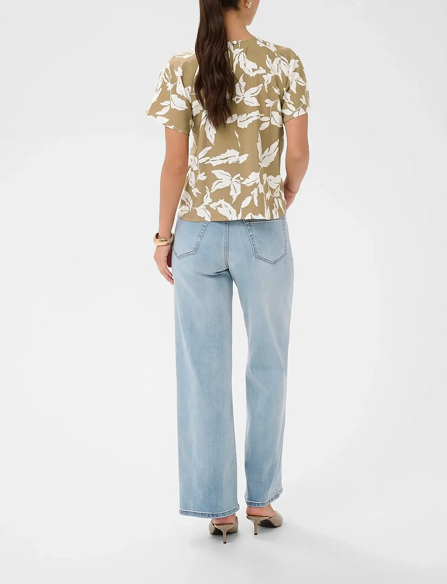 Kaffe - KAmarlo Blouse - short-sleeved blouses - oak chalk leaves - 4