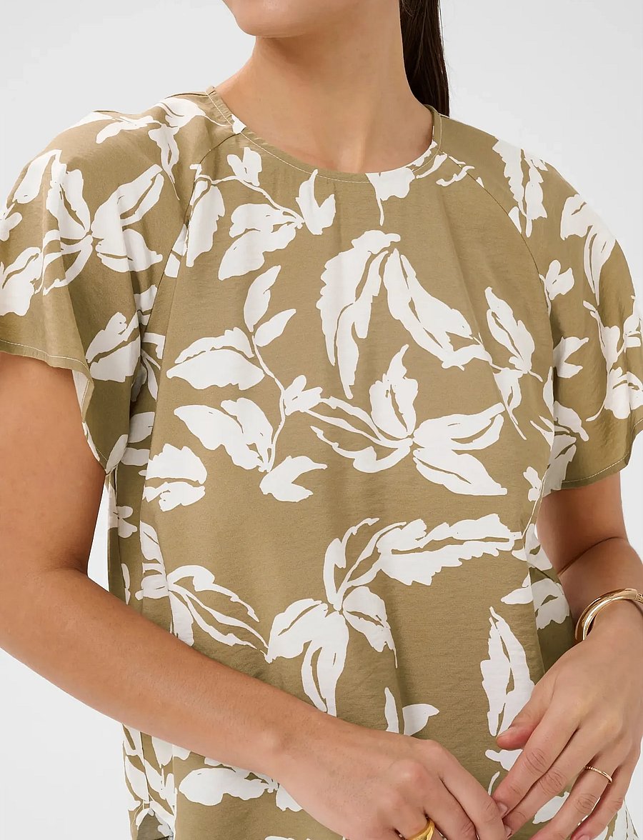Kaffe - KAmarlo Blouse - short-sleeved blouses - oak chalk leaves - 5