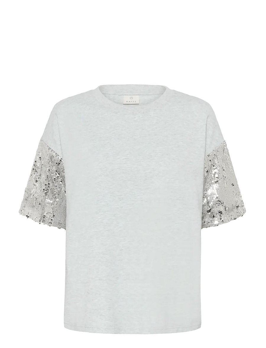 Kaffe - KAselvina T-Shirt - t-shirts - light grey melange - 0