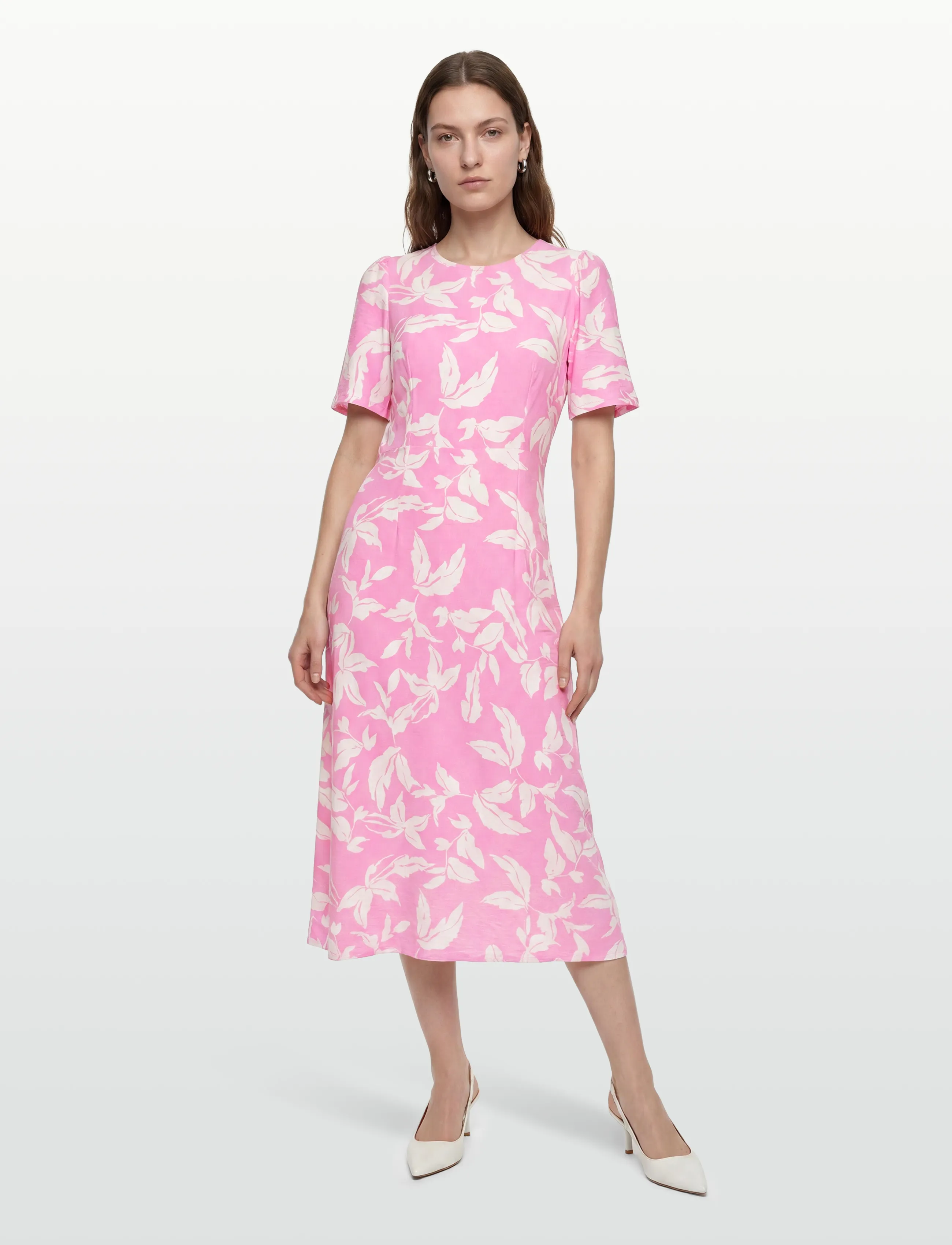 Kaffe KAmarlo Dress - Kleider - PINK FROSTING CHALK LEAFS / pink/rose