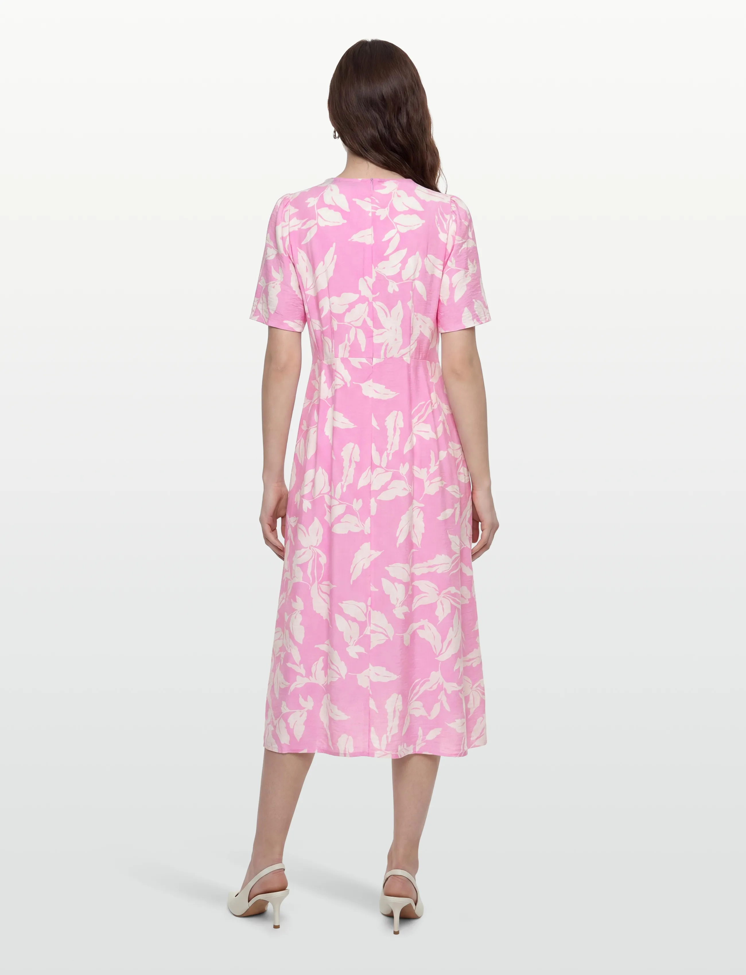 Kaffe - KAmarlo Dress - sommerkleider - pink frosting chalk leafs - 4