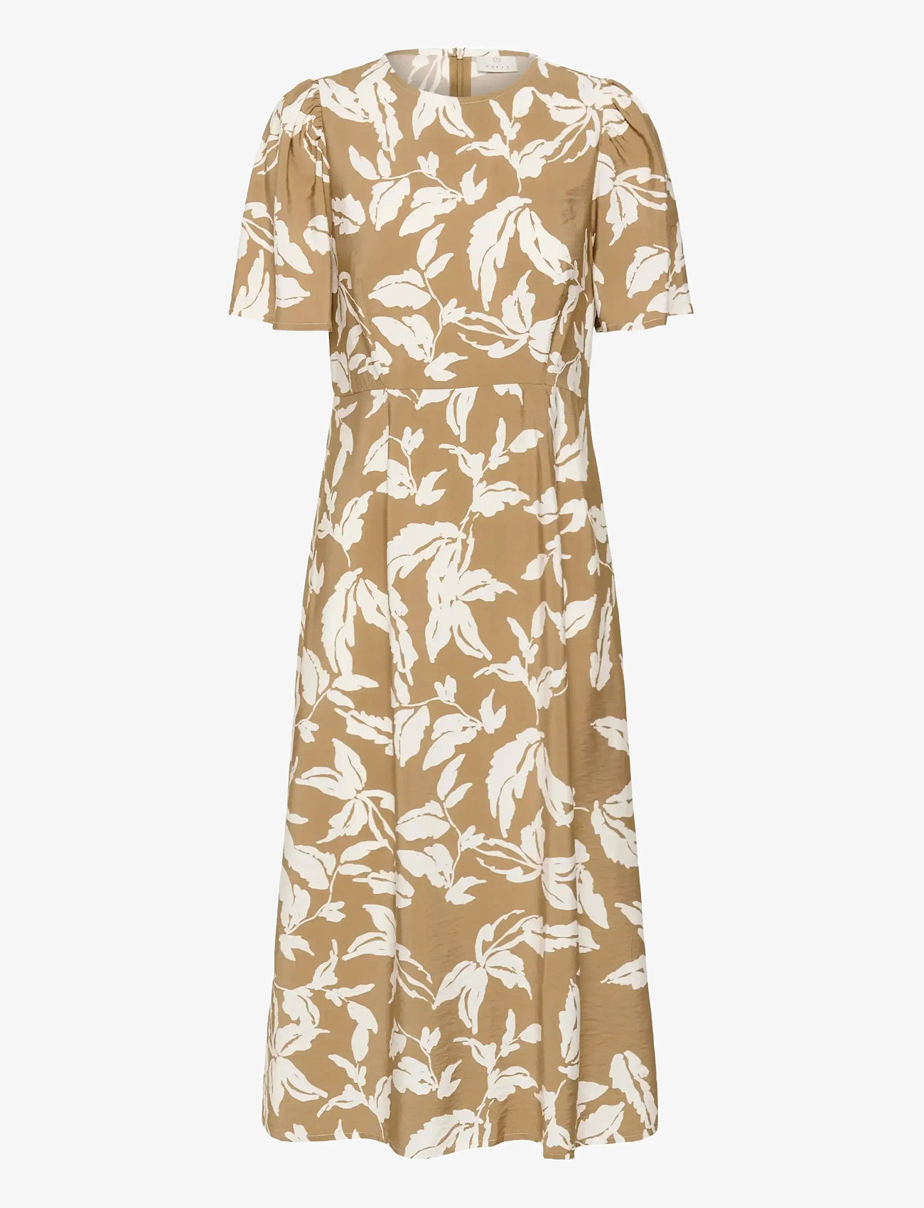 Kaffe - KAmarlo Dress - sommarklänningar - oak chalk leafs - 1