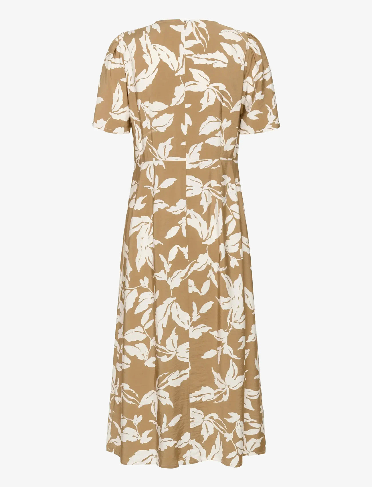 Kaffe - KAmarlo Dress - sommarklänningar - oak chalk leafs - 2