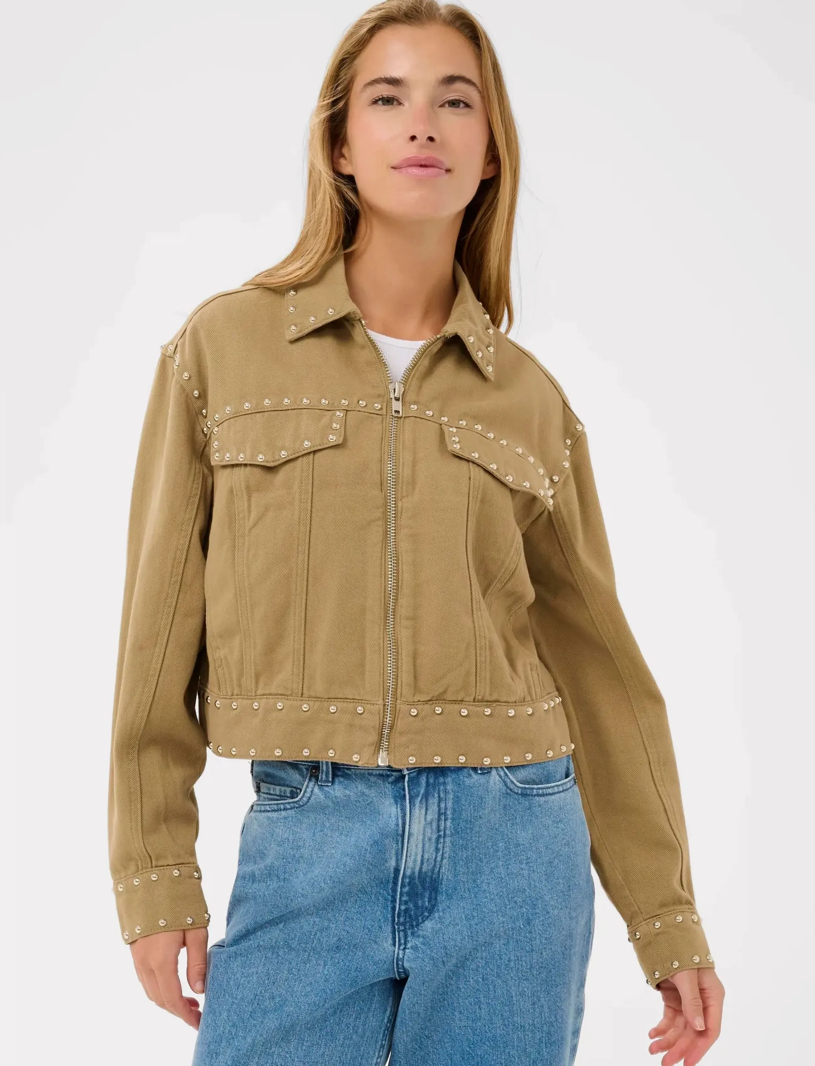 Kaffe Kabrynn Twill Shirt, 38, Beige, Jakker > Denim, Dame