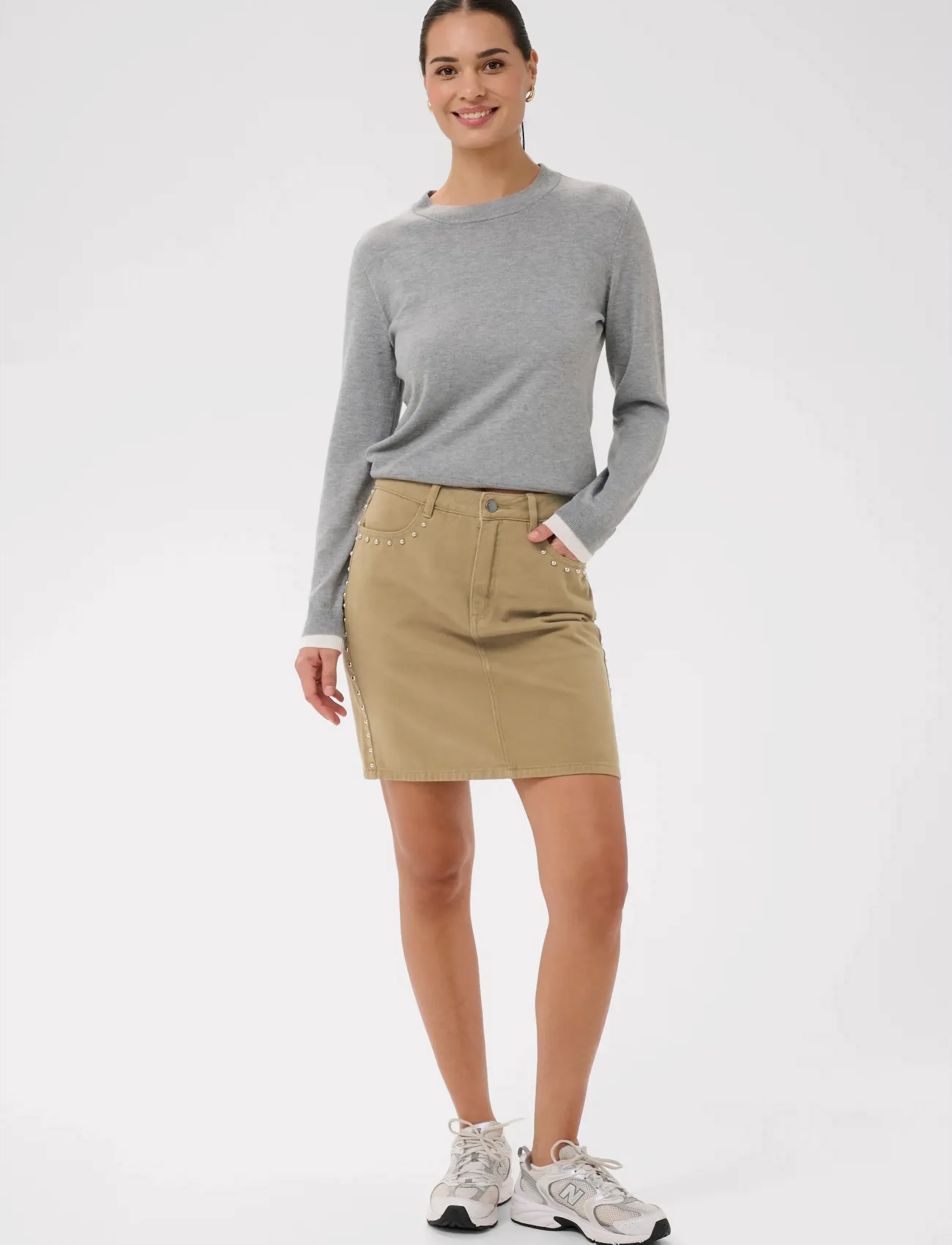 Kaffe - KAbrynn Twill Skirt - denim skirts - washed petrified oak twill - 3