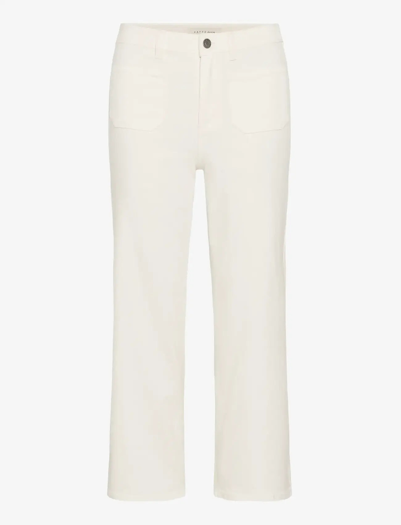 Kaffe - KAbrook Cropped HW Jeans - straight jeans - chalk - 1