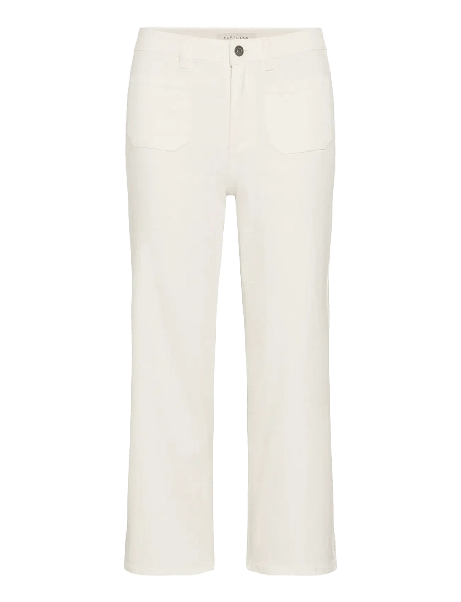 Kaffe - KAbrook Cropped HW Jeans - sirged teksad - chalk - 1
