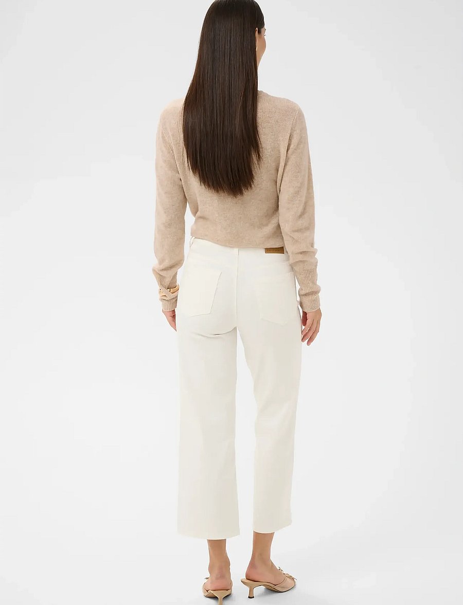 Kaffe - KAbrook Cropped HW Jeans - sirged teksad - chalk - 4