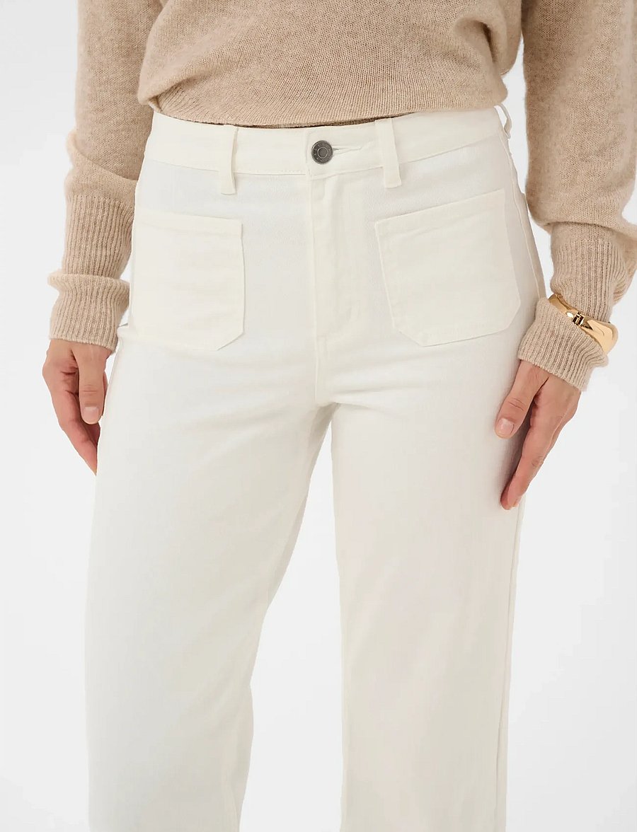 Kaffe - KAbrook Cropped HW Jeans - sirged teksad - chalk - 5