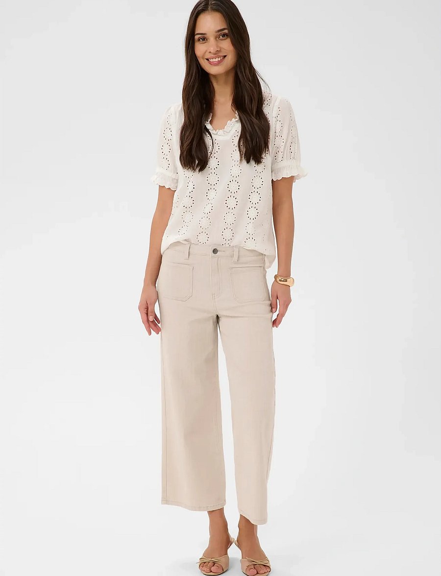 Kaffe - KAbrook Cropped HW Jeans - straight jeans - moonbeam - 3