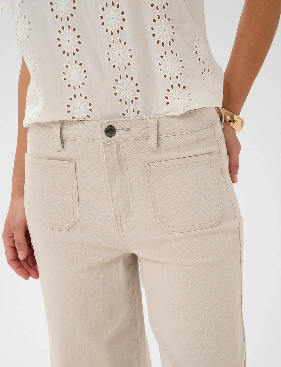 Kaffe - KAbrook Cropped HW Jeans - straight jeans - moonbeam - 5