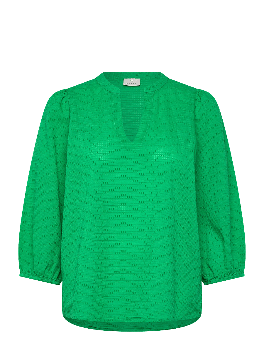 Kaffe - KApenelope Blouse - long sleeved blouses - bright green - 0