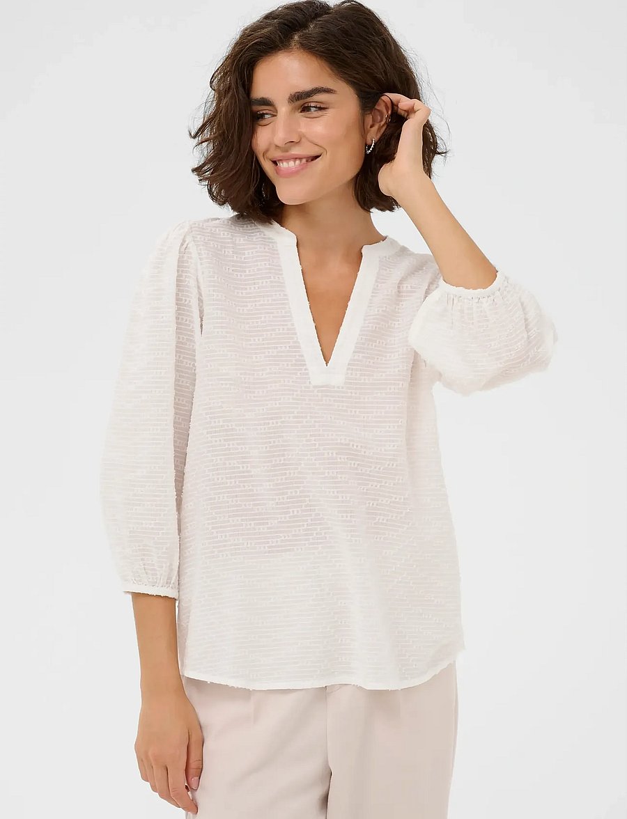 Kaffe - KApenelope Blouse - pikkade varrukatega pluusid - chalk - 0