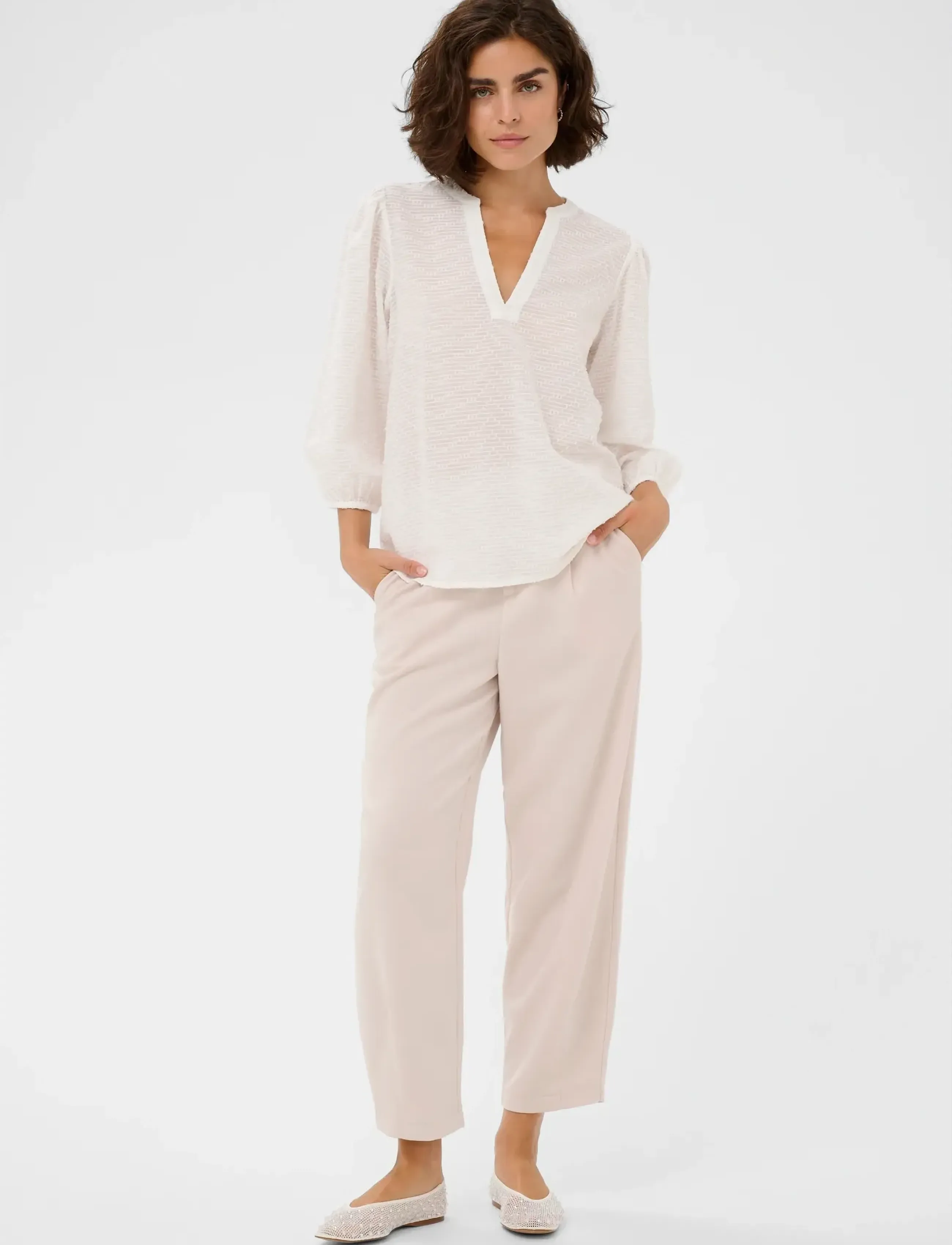 Kaffe - KApenelope Blouse - long sleeved blouses - chalk - 3