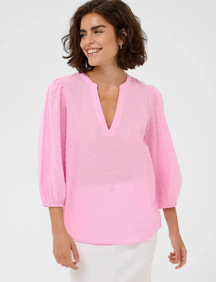 Kaffe - KApenelope Blouse - long sleeved blouses - pink frosting - 0