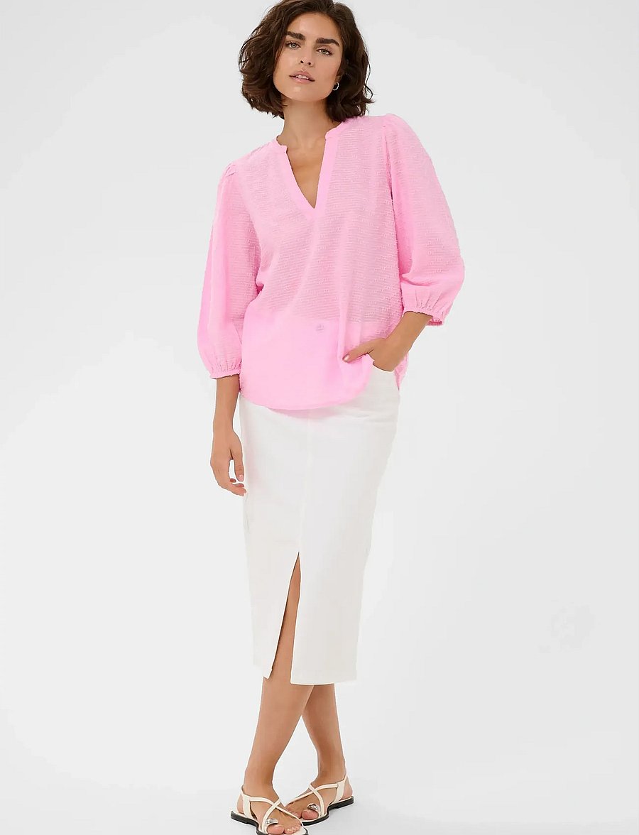 Kaffe - KApenelope Blouse - long sleeved blouses - pink frosting - 3