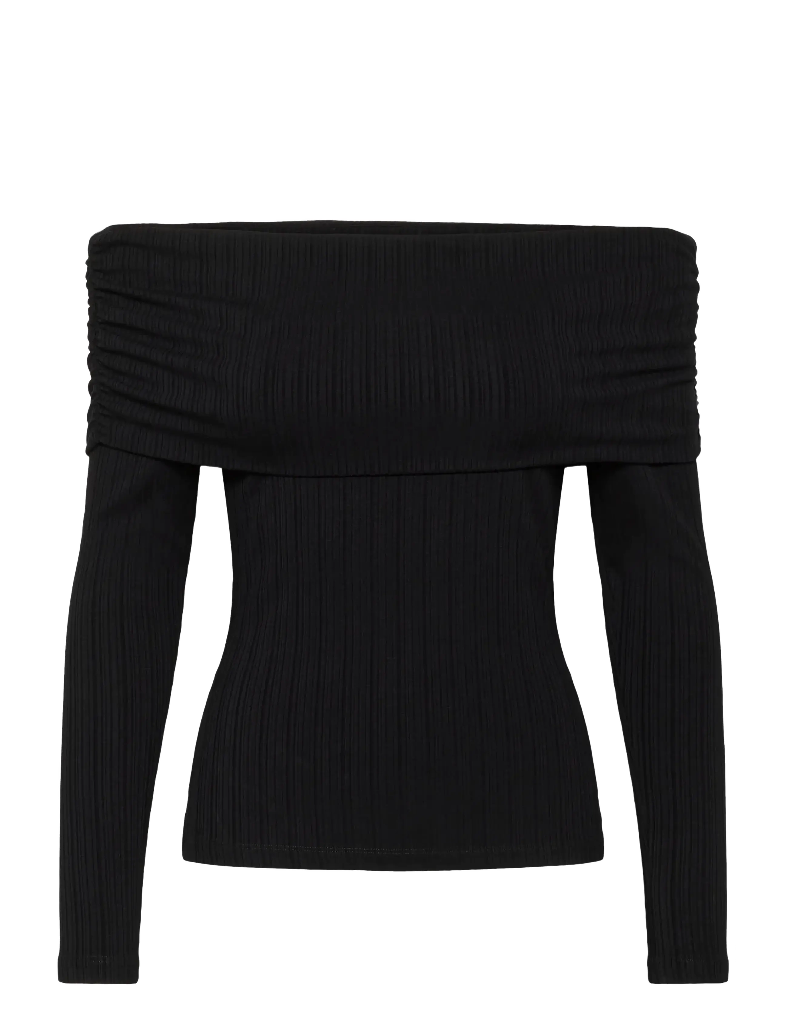 Kaffe KAaubree Offshoulder T-Shirt - Riided - BLACK DEEP / black