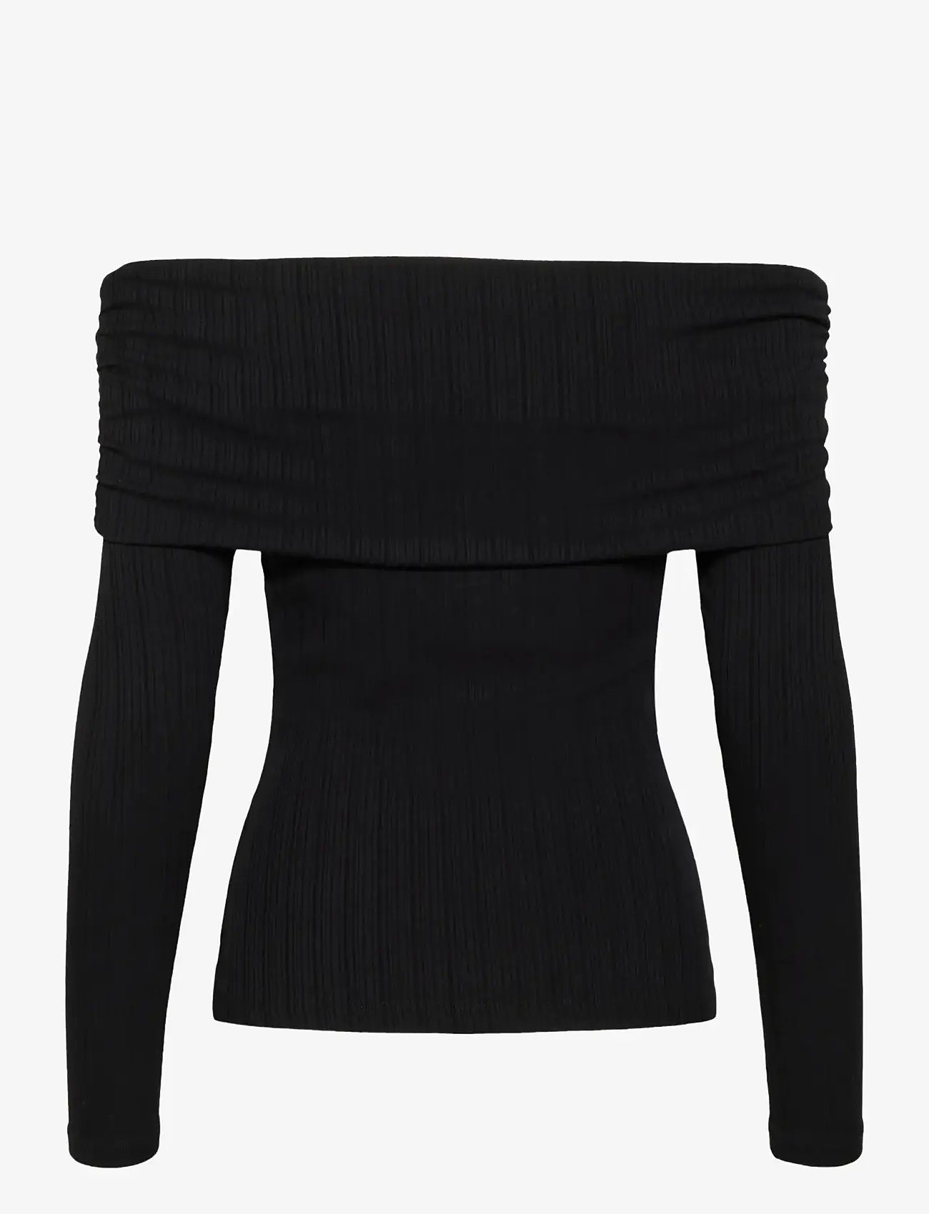 Kaffe - KAaubree Offshoulder T-Shirt - långärmade toppar - black deep - 2