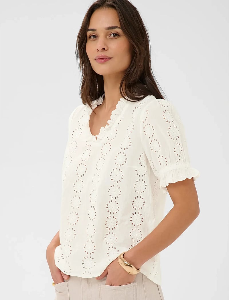 Kaffe - KAdona Blouse - kurzämlige blusen - chalk - 0