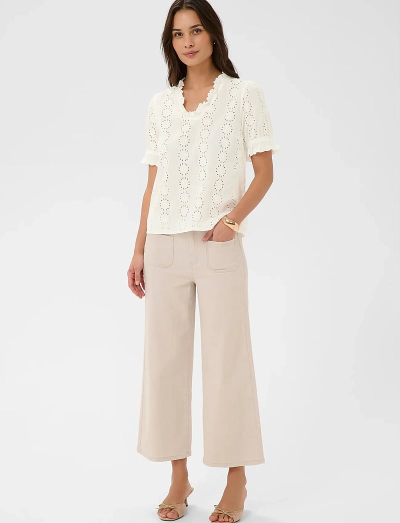 Kaffe - KAdona Blouse - kurzämlige blusen - chalk - 3