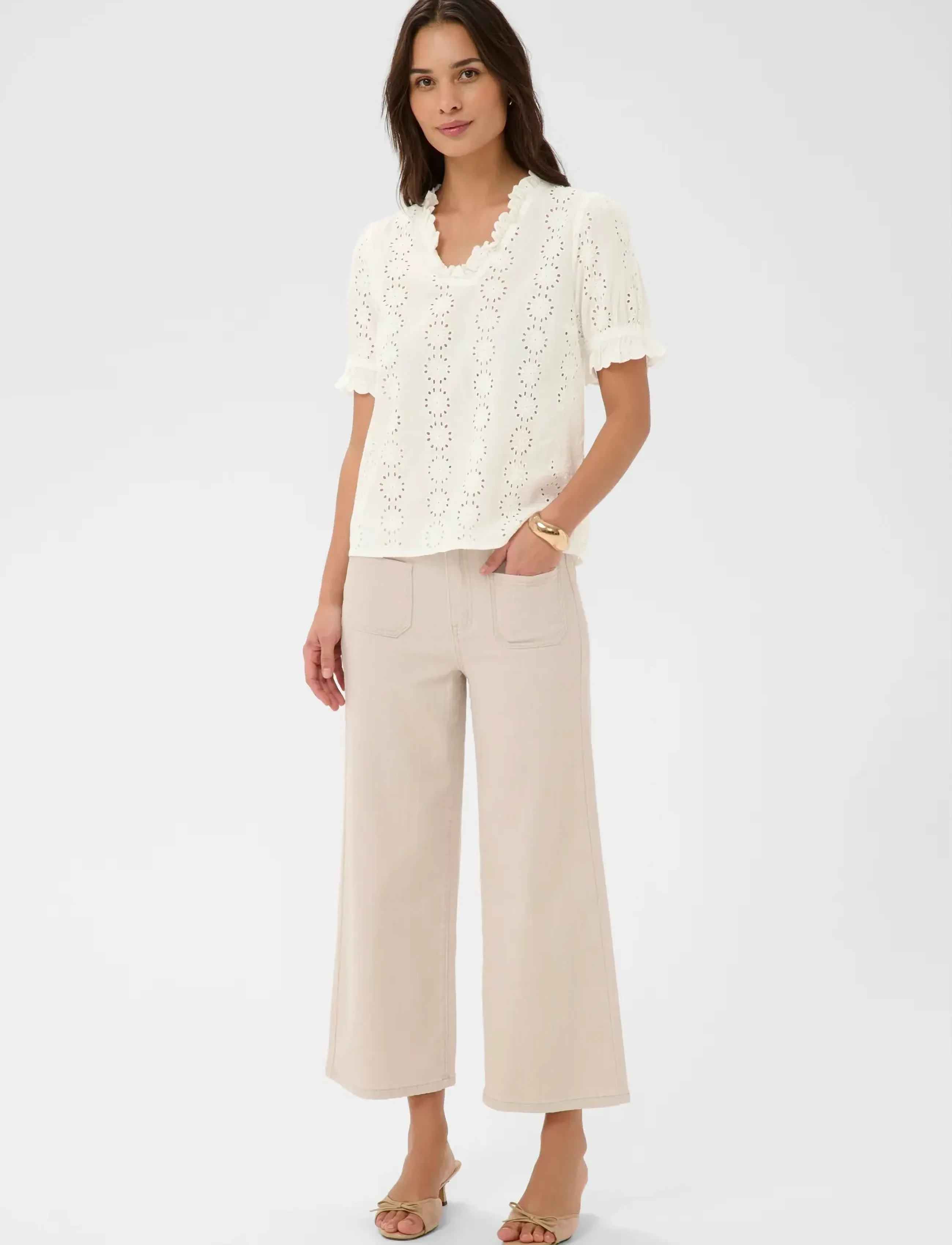 Kaffe - KAdona Blouse - short-sleeved blouses - chalk - 3